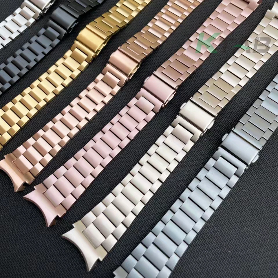 

Slim No Gaps Strap For Samsung Galaxy Watch 4 Classic 46mm 42 44mm 40mm Ultrathin Stainless Steel Band Curved end Metal Bracelet