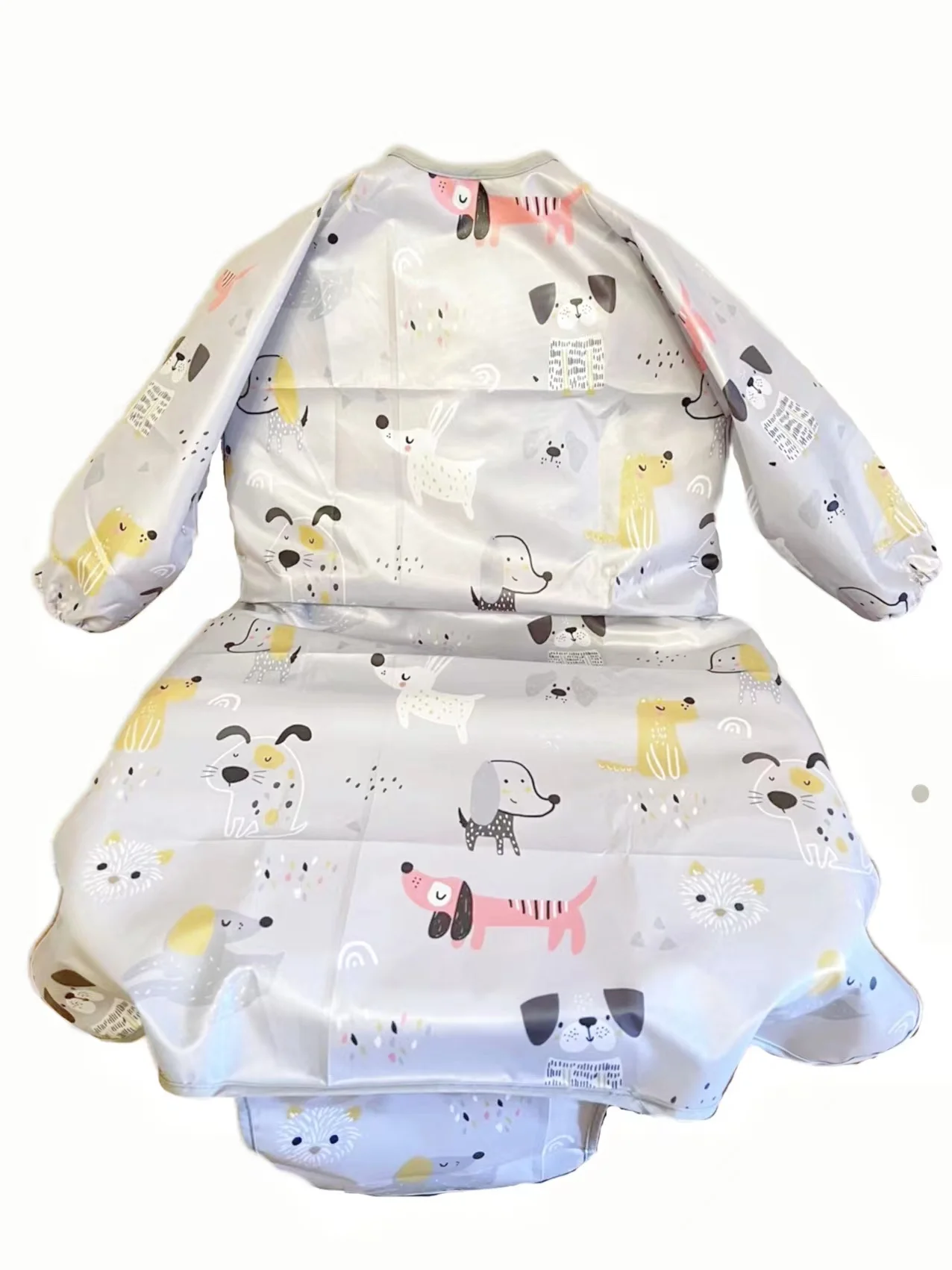 Two Colors X-Large Waterproof with sloth and doggy patterns Baby Highchair Bib with 2 Belts to Cover High Chair images - 6