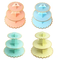 3 tiers diy paper cupcake stand dessert candy storage holder rack wedding birthday party cake display catering serving tools
