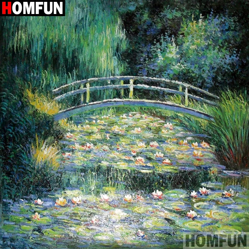 

Картина Стразы HOMFUN, алмазная 3D вышивка крестиком «журавль цветочный пейзаж», украшение для творчества