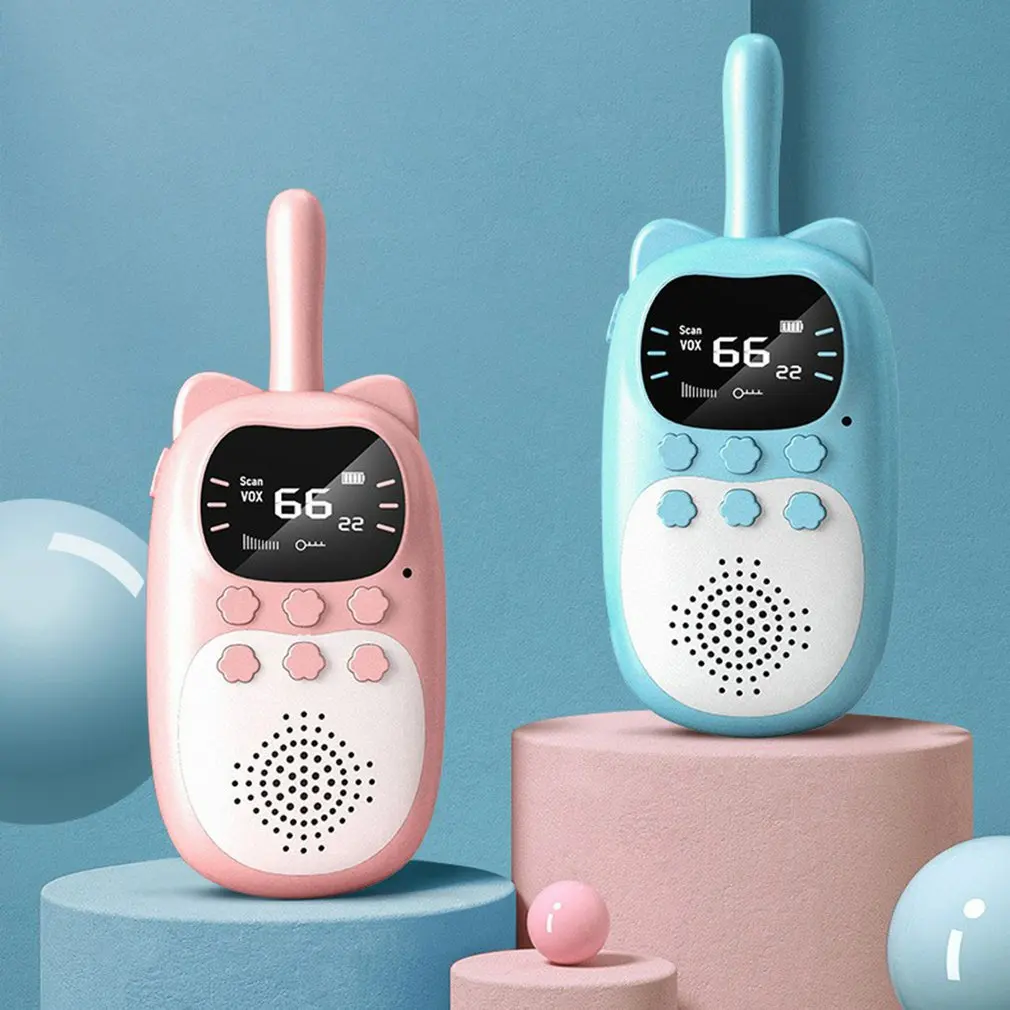 

Children's Walkie Talkie Kids Mini Toys Handheld Transceiver 3KM Range UHF Radio Lanyard Interphone For Birthday Gift 2pcs/Set