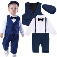 baby boy gentleman outfit infant birthday party clothing set toddler baptism christmas suit newborn xmas christening romper