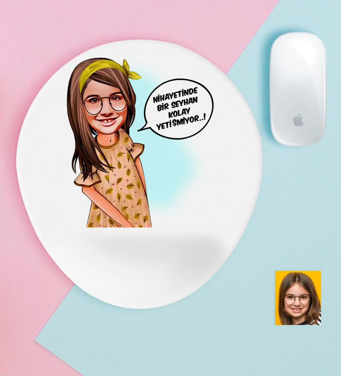 

Personalized Female Child Easy Grow Caricature Of Wrist Support Mouse Pad-2