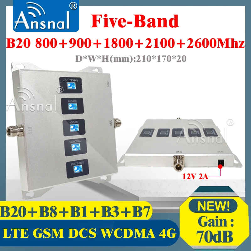 B20 800 900 1800 2100 2600 МГц пять-Band мобильный телефон ретранслятор GSM 2g 3g с функцией