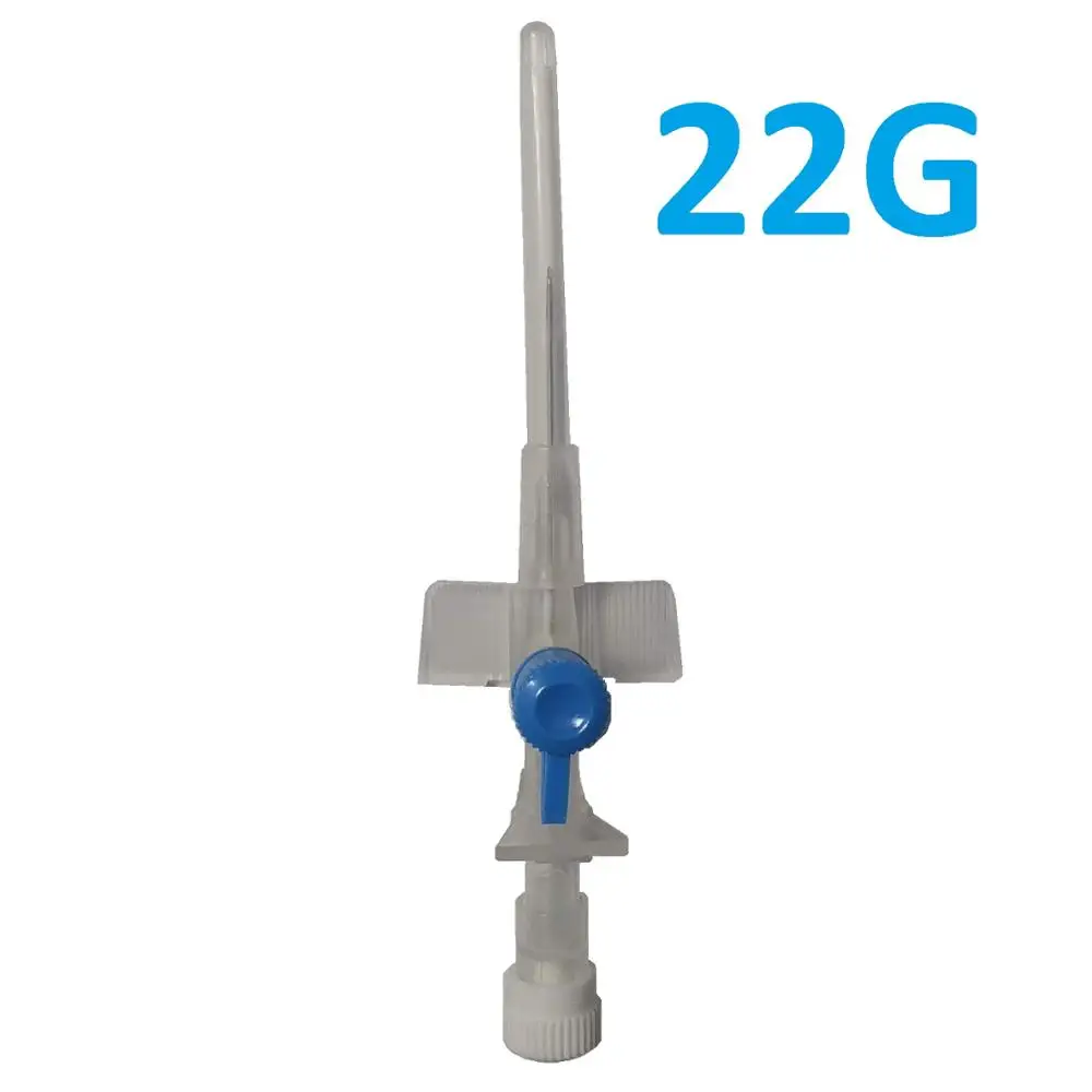22 Gauge (22G) IV Catheter with Wings and Injection Port, Intravenous Cannula, IV Catheters for Animals, IV Administration