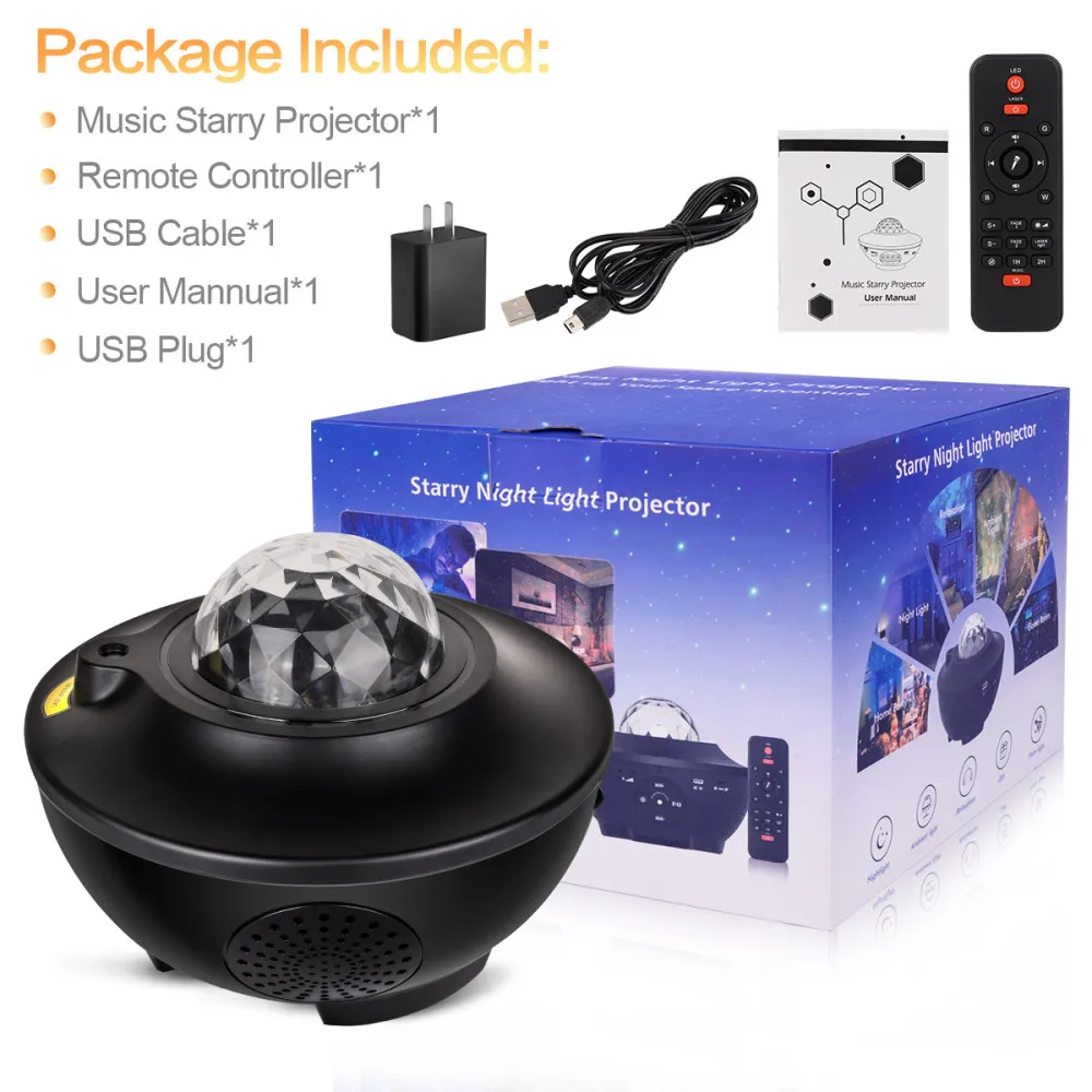 

Smart WiFi Galaxy Projector Night Light Ocean Star Lights Projector Remote Control Work with Alexa for Kids Bedroom Game Room