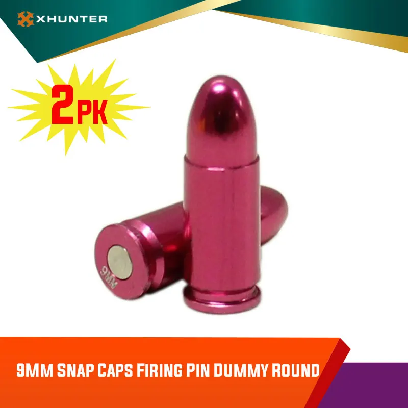 

Xhunter Fluorescent Pink Max-Hunter 2 Pack 9mm Shotgun Metal Snap Caps Protects Firing Pin Dummy Round 9 mm