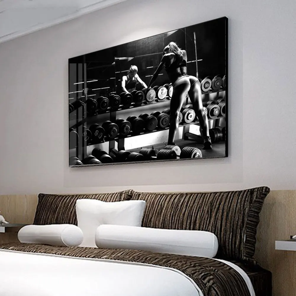 

Sexy Woman Bodybuilding Posters And Prints Gym Girl Fitne Sport Canvas Painting Wall Art Picture for Living Room Home Decoration