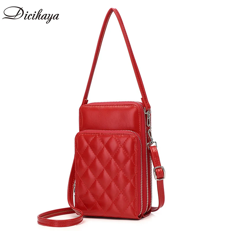 

Женский кошелек DICIHAYA, однотонная кожаная Наплечная Сумка на ремне, Женская Большая сумка-кошелек с отделениями для карт для девочек