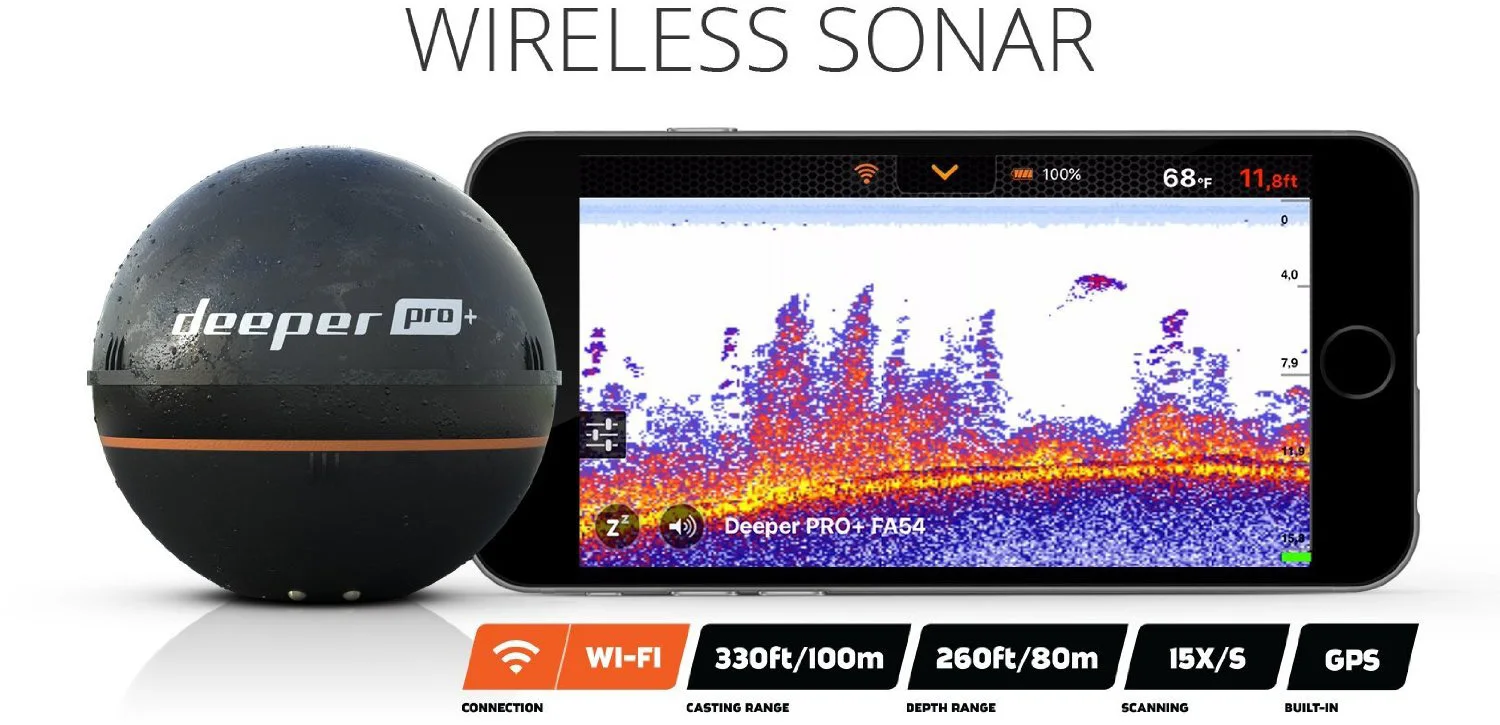 Беспроводной эхолот Deeper Sonar Pro+ (Wi Fi+GPS)|Морской GPS| |