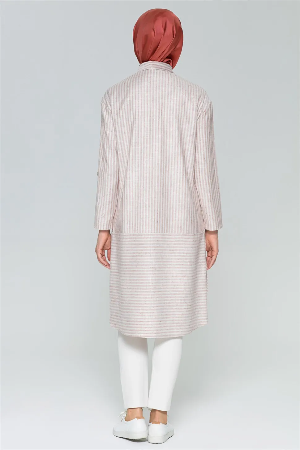 

Armine Long Sleeve Button Detail Tunik Turkish Muslim Women 'S fashion 2021 New Season Conservative Off Islamic Dubai Ladies Shirt