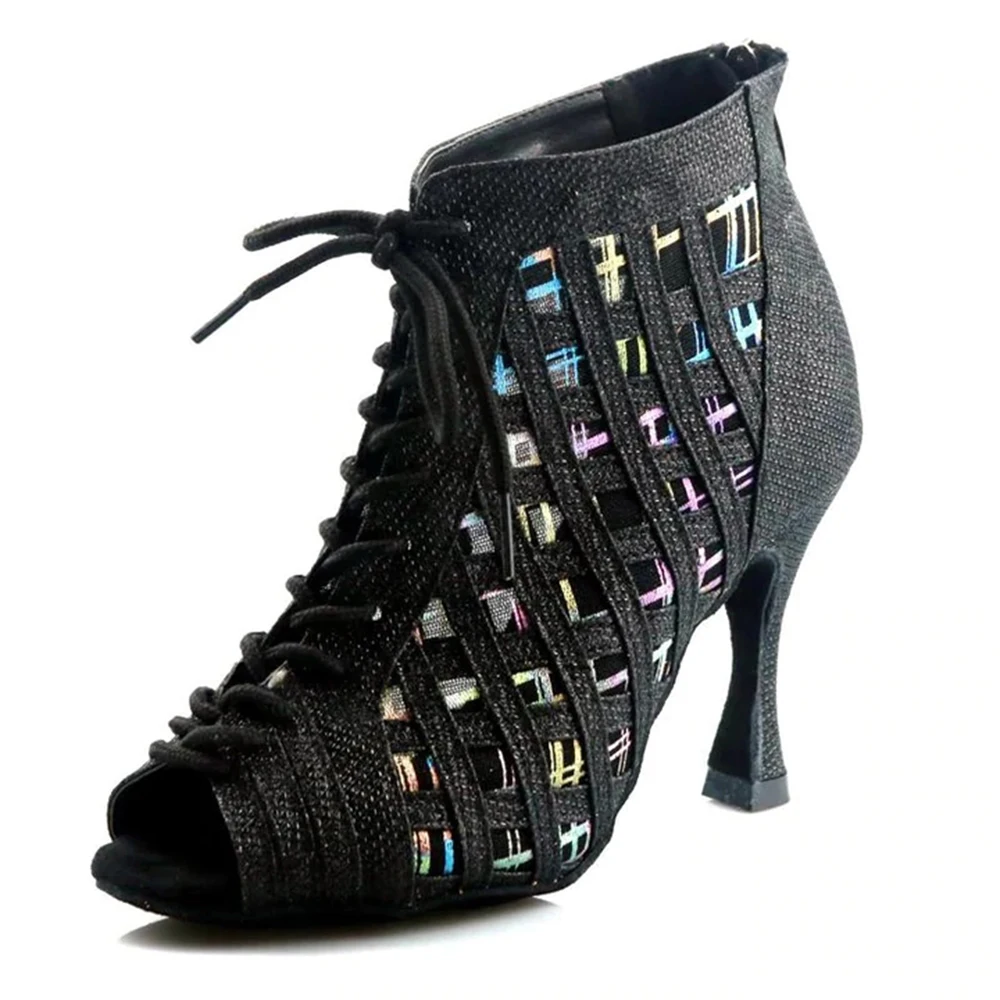 Women Sparkling Glitter Customized Heel Latin Shoes Dance Boots Ballroom Dance Shoes  Women'S Summer Sandals Pointe Shoe Ladies