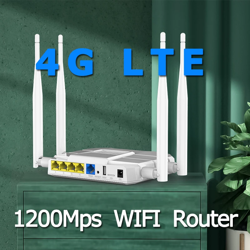 Cioswi 4G LTE Маршрутизатор беспроводной раствор Gigabit Router модем 1200 Мбит / с Двойные