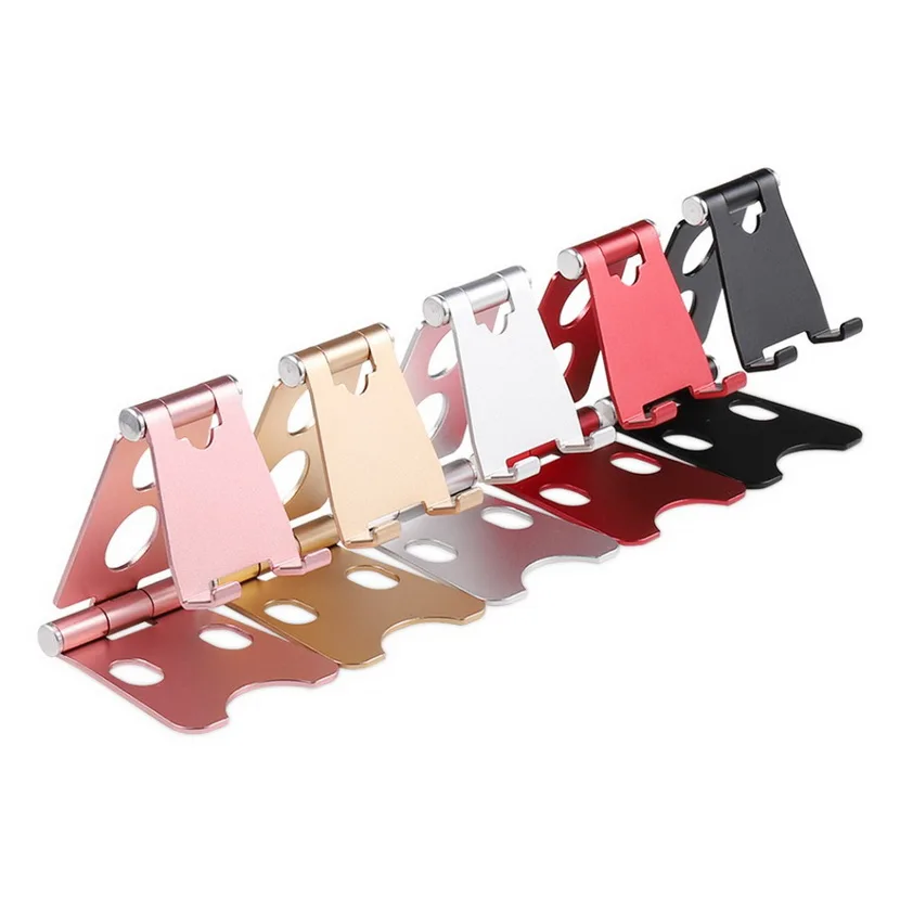 

kphrtek 1pc Mini Aluminium Alloy Foldable Desktop Holder for Phone Tablet 270 Degree Rotation Adjustable Stable Mobile Stand