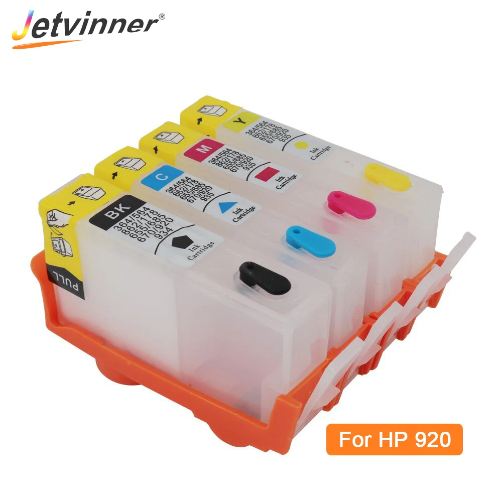 Jetvinner для HP 920 920XL заправляемые чернильные картриджи Officejet 6000 6500 6500A 7000 7500 7500A