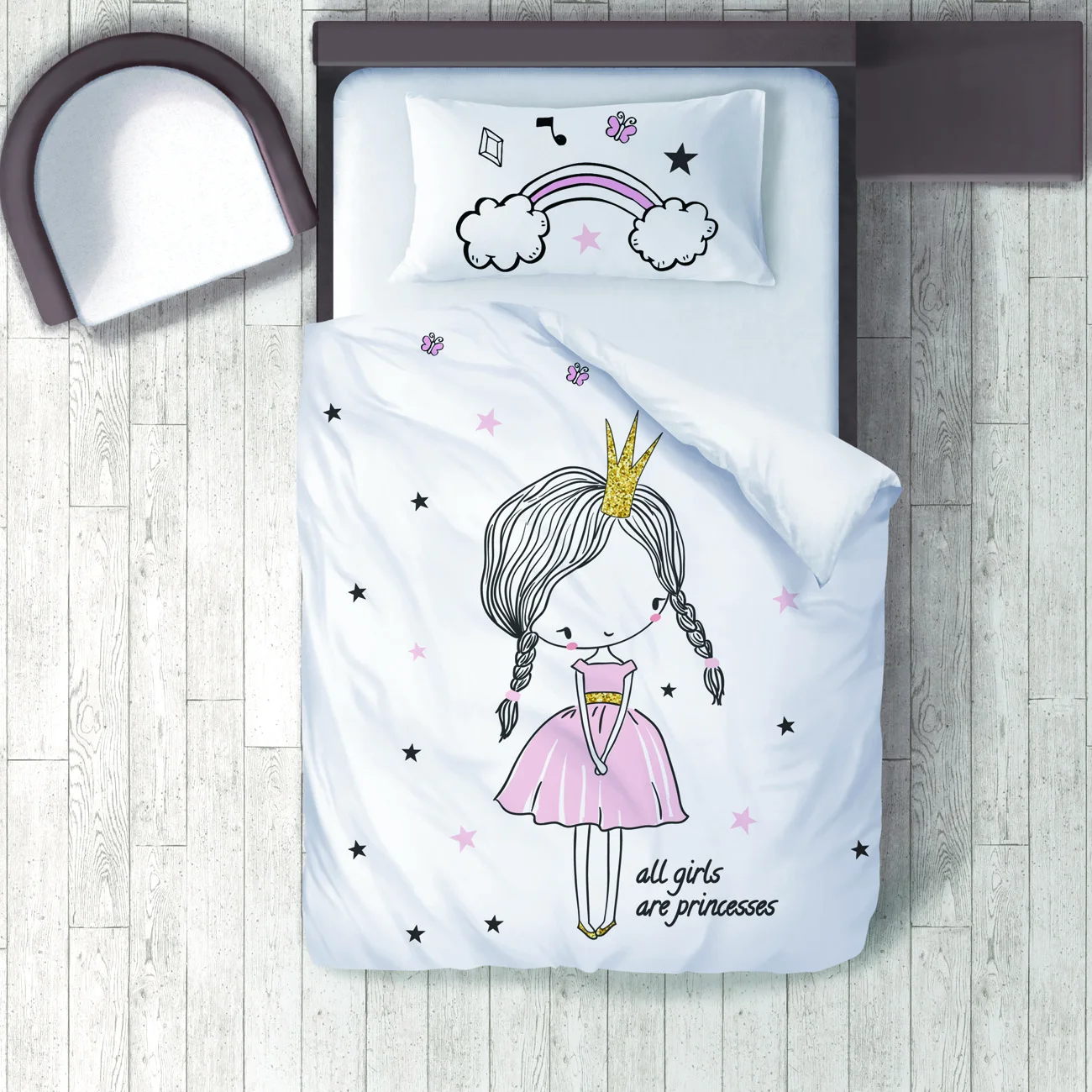 Комплект постельного белья с пододеяльником розовая Красивая Подушка для