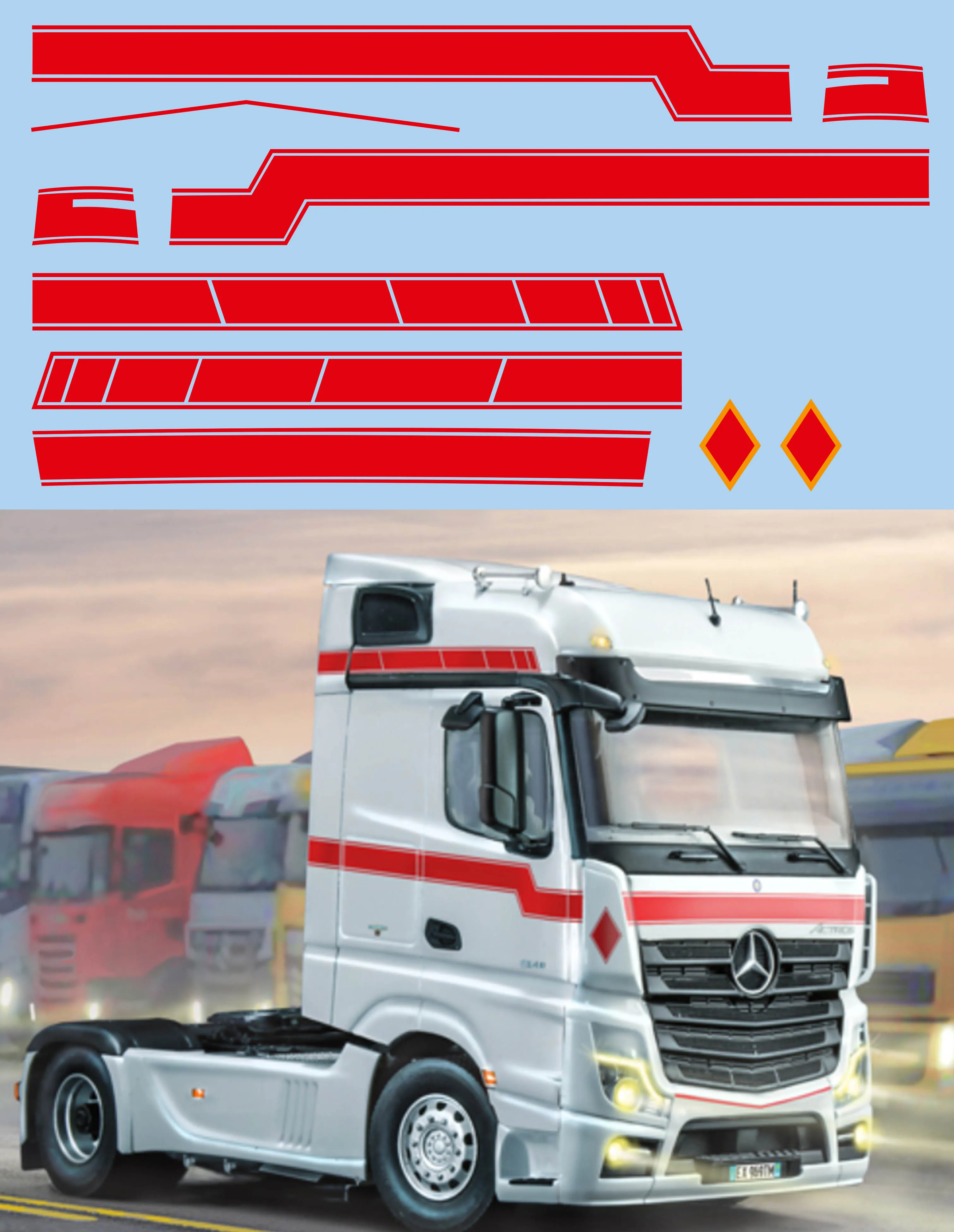 1/50 Mercedes Benz MP 4 большие пространства красные полосы наклейки ТБД TBD418| |