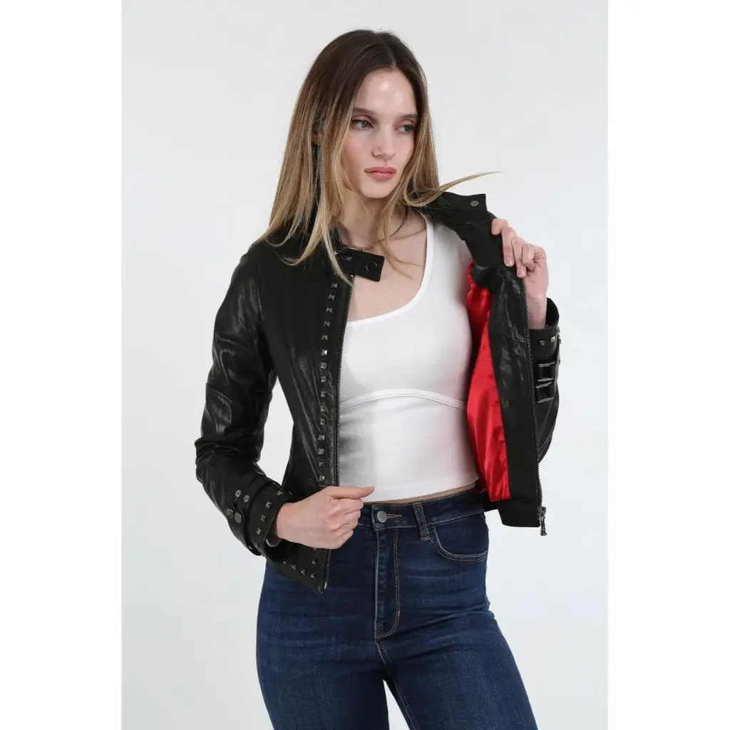 Women Leather Jacket Genuine Real Leather Jacket leather Coat lambskin coat Female Jacket Genuine Leather Women's Black Coat