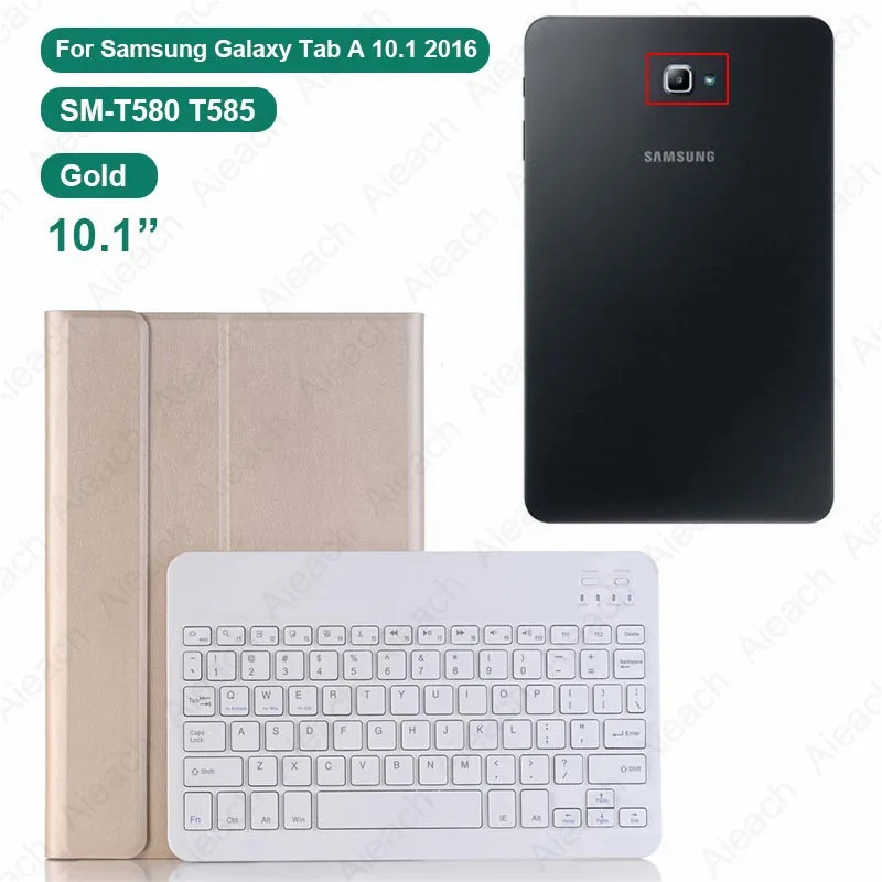 A 10.1 2016 Gold Чехол для samsung Galaxy A 10,1 8,0 A 10,5 чехол s Беспроводной Bluetooth клавиатура полное покрытие для samsung S5e S4 чехол - Цвет: A 10.1 2016 Gold