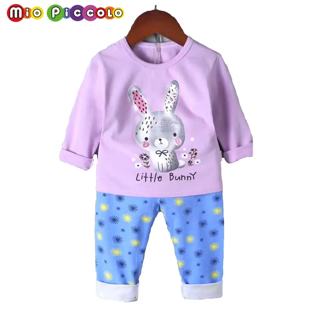 Пижамы детская одежда для девочек пижамы сна с маленьким кроликом детские