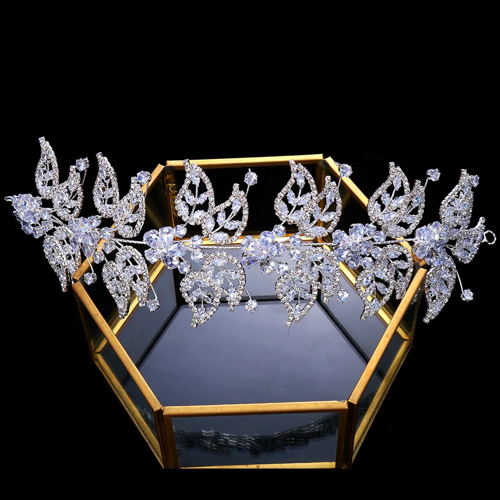 

Fashion Zircon Flower Bridal Headband Tiara Wedding Crown for Women Luxury Jewelry Crystal Bridal Headwear Hair Accessories Gift