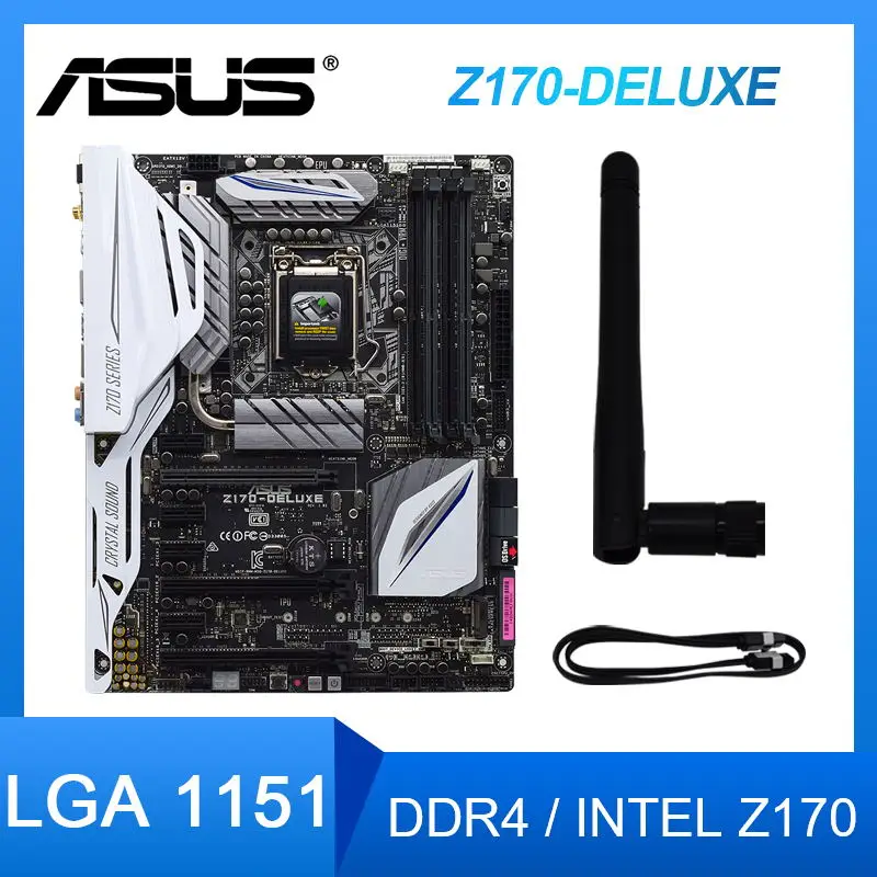 

Asus Z170-DELUXE LGA 1151 материнский корд DDR4 64 Гб материнский корд 1151 PCI-E 3,0 M.2 USB3.1 SATA 3 ATX для Core i3-7100 центральный процессор