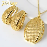 zeadear jewelry set classic copper hot selling earrings pendent necklace for women girl romantic sets for daily wear party gift