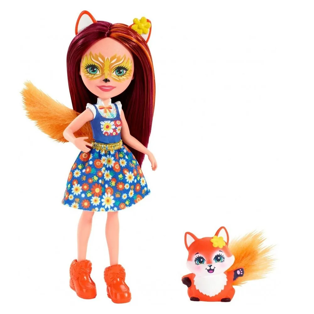 Enchantimals персонаж кукла кукла FELICITY FOX & FLICK с платьями обувь и аксессуары Симпатичные друзья очень весело и идеальный подарок для детей день ро...