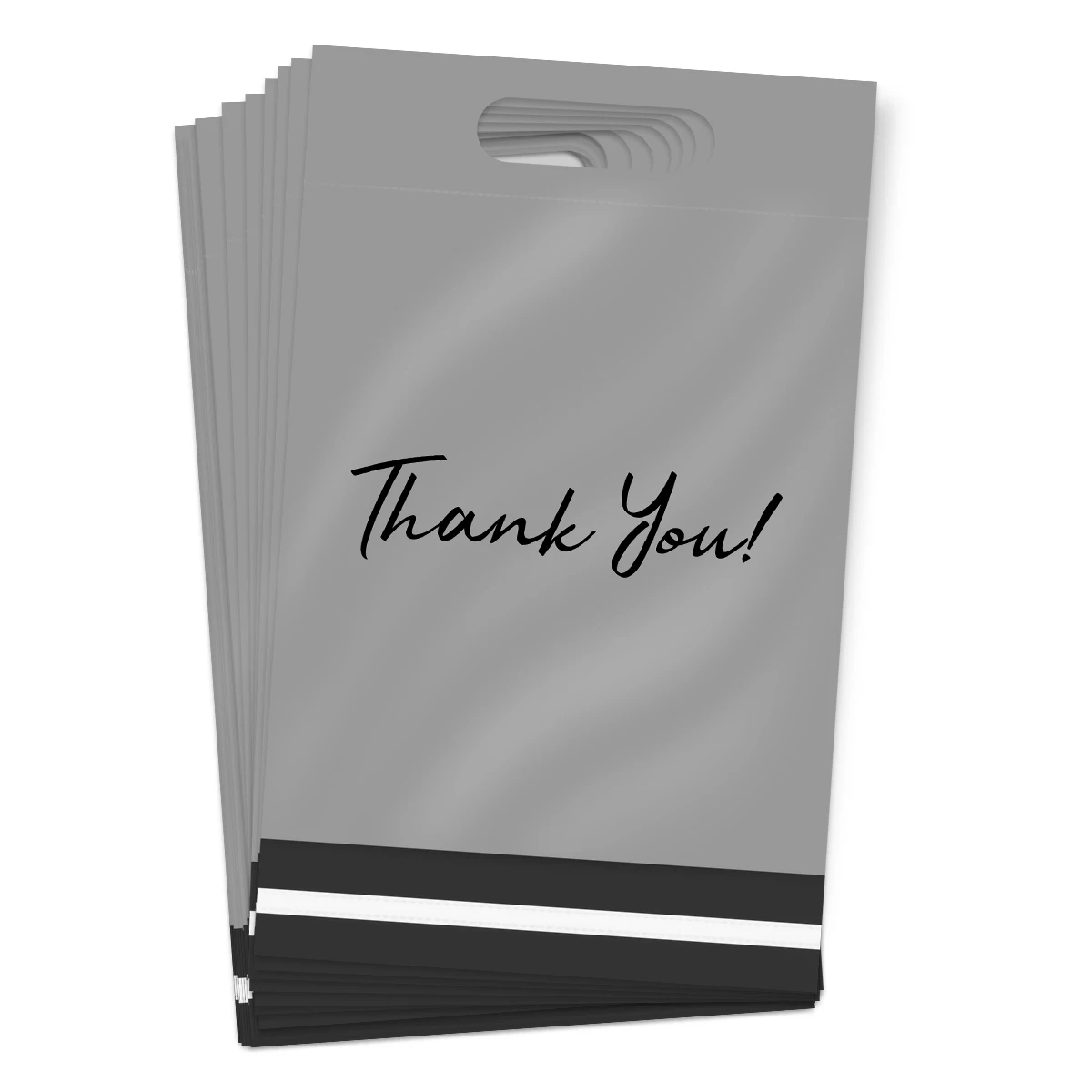 50 шт. серые пластиковые пакеты для почтовых отправлений с принтом Thank You