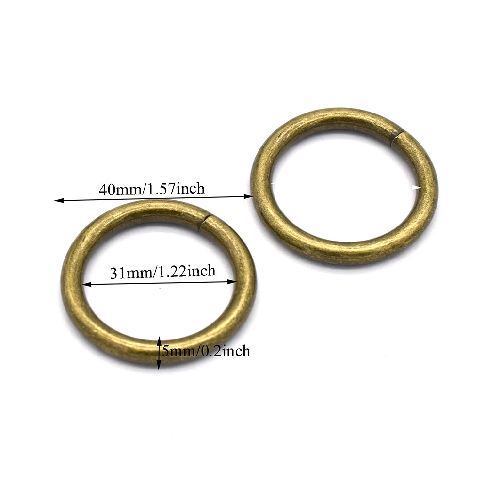 Bronze O Rings Round Buckle Strap Ring - Slide Buckles Welded Loops Purse Belt For Scarf Handbag Webbing | Дом и сад