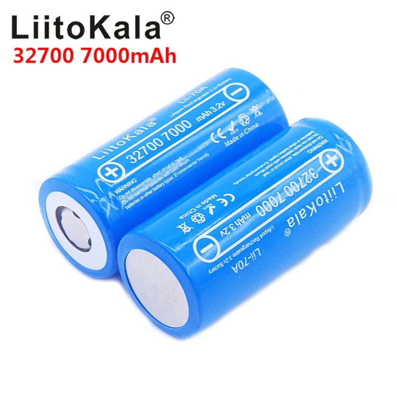 Аккумуляторная батарея LiitoKala 32700 Подзаряжаемые батареи Lii 70A 7000mAh lifepo4 Комплект из 2