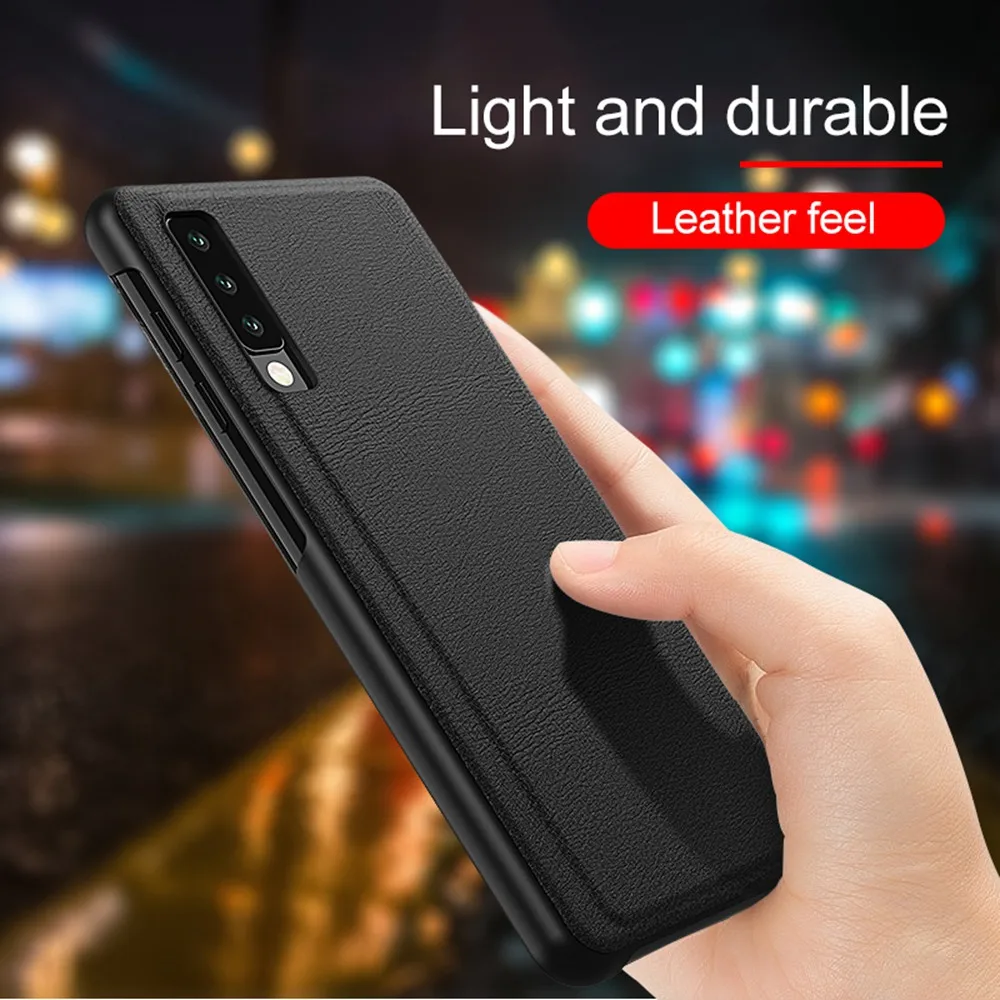 Чехол KISSCASE для Samsung Galaxy S7 Edge S8 S9 S10 Plus роскошный кожаный смарт чехол с окошком Note 8 9