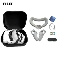 hard eva carrying case for oculus quest 2 vr headset with 14 in 1 accessories kit controller grip cover set protective bag