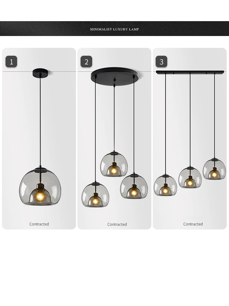 Подвесная лампа для столовой кухни домашний декор современные стеклянные шары E27