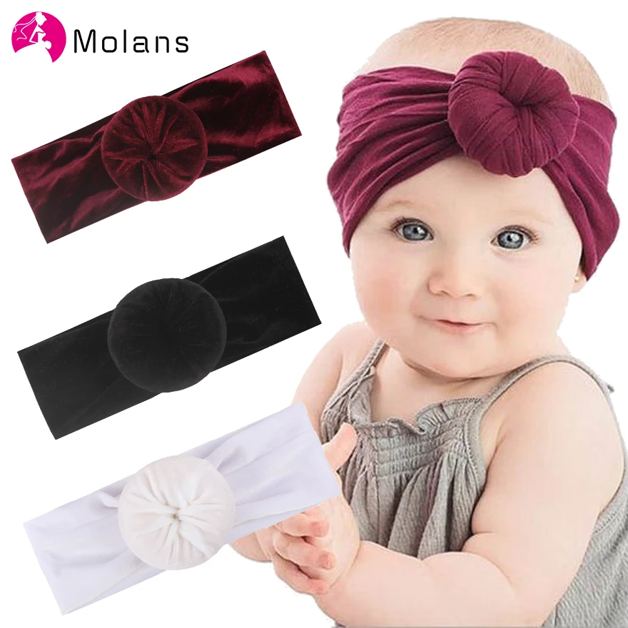Милые детские головные повязки Molans с узлом мягкие Аксессуары для детской одежды