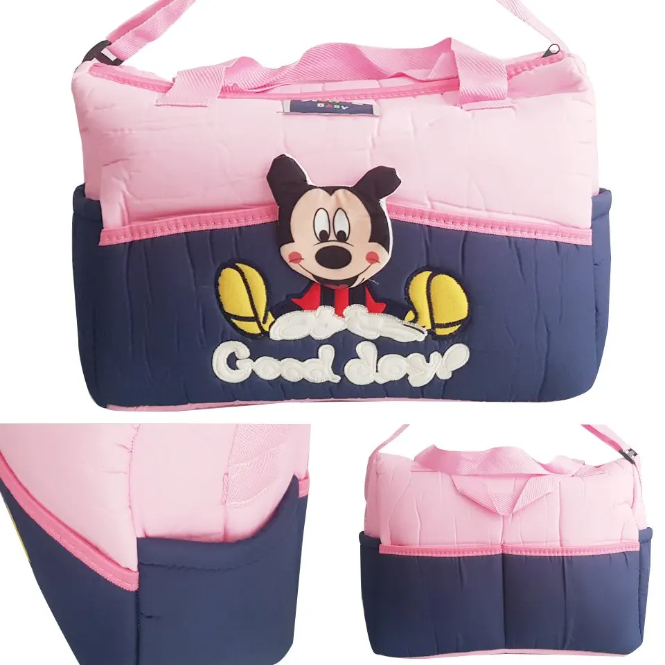 

Cute Mickey Baby Pink Large Capacity Diaper Backpack Waterproof Maternity Multifunction ursing Handbag Stroller Nappy