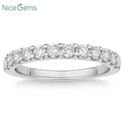 NiceGems, 14 k, белое золото, круглая, блестящая, 0,63 ctw, Муассанит, обручальное кольцо, кольцо на годовщину, обручальное кольцо, VVS1, ясность