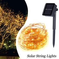 solar string lights waterproof christmas lights garland solar power lamp outdoor fairy solar copper wire lights 7m 12m 22m200led