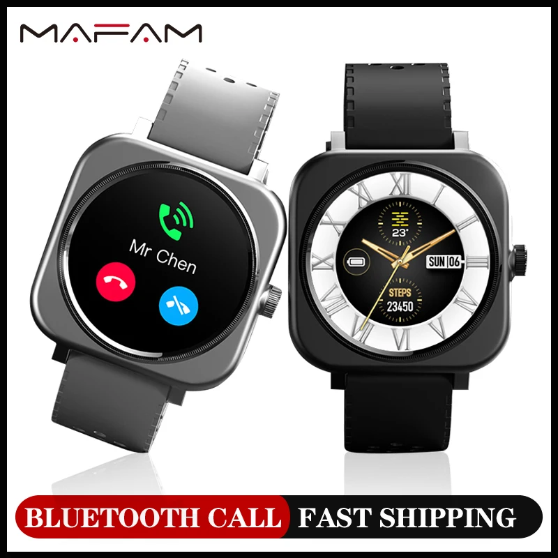 Мужские Смарт часы MAFAM W35 с пульсометром и Bluetooth вызовом экран 1 28 дюйма фитнес