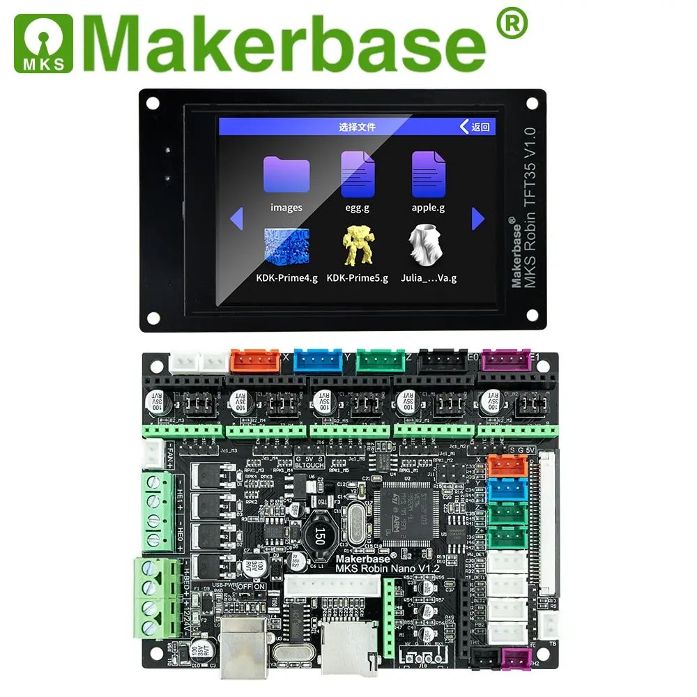 

Makerbase MKS Robin Nano V1.2 32Bit Control Board 3D Printer parts support Marlin2.0 3.5 tft touch screen preview Gcode