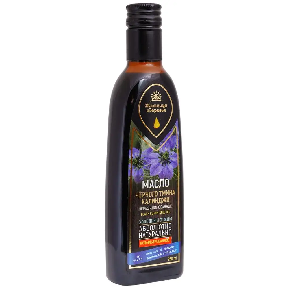 Масло из семян черного тмина Калинджи 250 мл. Житница здоровья стекло| |