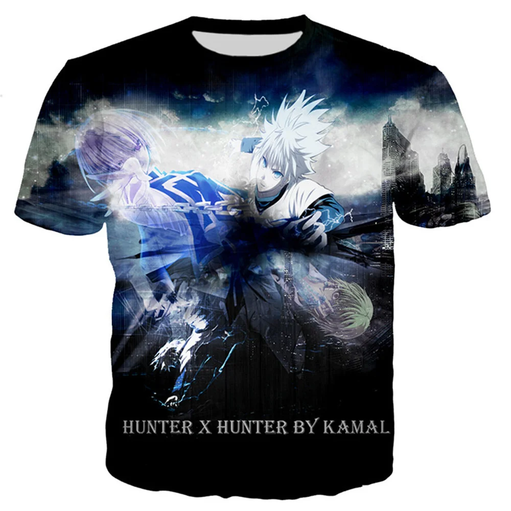 

Hunter X Hunter футболки с аниме рисунком Camisetas Манга футболка для мужчин Топы Одежда Мужская Уличная Футболка Camisa Masculina Verano