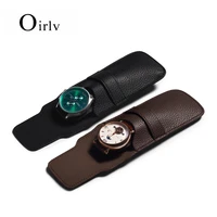 oirlv newly blackbrown pu leather watch storage bags jewelry organizer bag travel watch package for men and women
