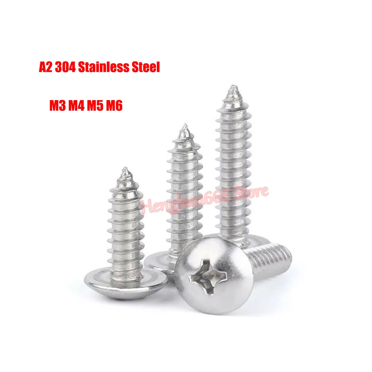 

M3 M4 M5 M6 Phillips Truss Head Self Tapping Screw A2 304 Stainless Steel Cross Recessed Mushroom Large Round Head Wood Screw