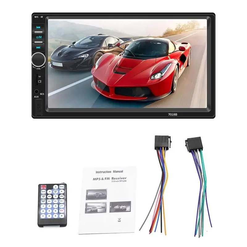 Standard 7 дюймов сенсорный экран авто радио 2 DIN Bluetooth стерео автомобильный Радио 2Din мультимедиа MP5 плеер FM AUX USB камера заднего вида 7018B - Цвет: Standard