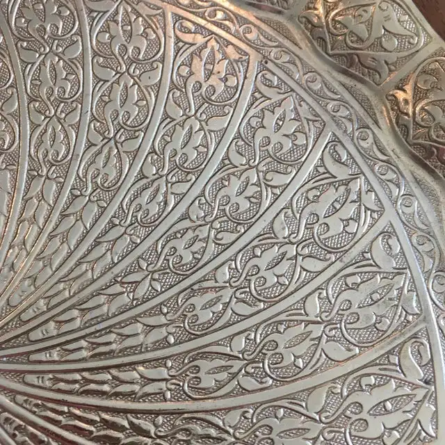 

Turkey authentic Arabic cuisine decor with patterned copper bowl Ottoman Turks in Anatolia tea and coffee tray Christmas Gift
