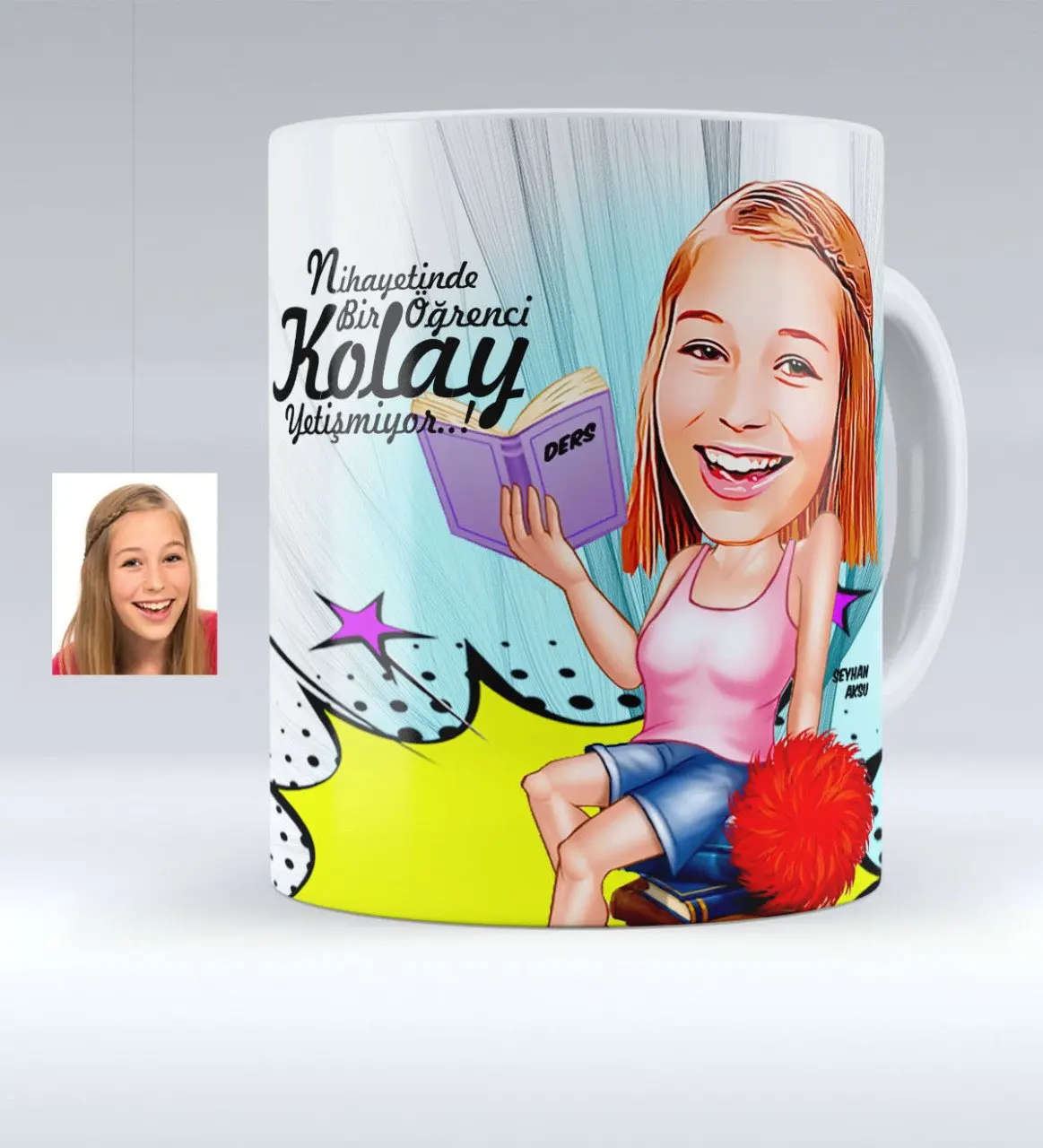 

Personalized Women 'S Student Caricature Of White Mug cup-1