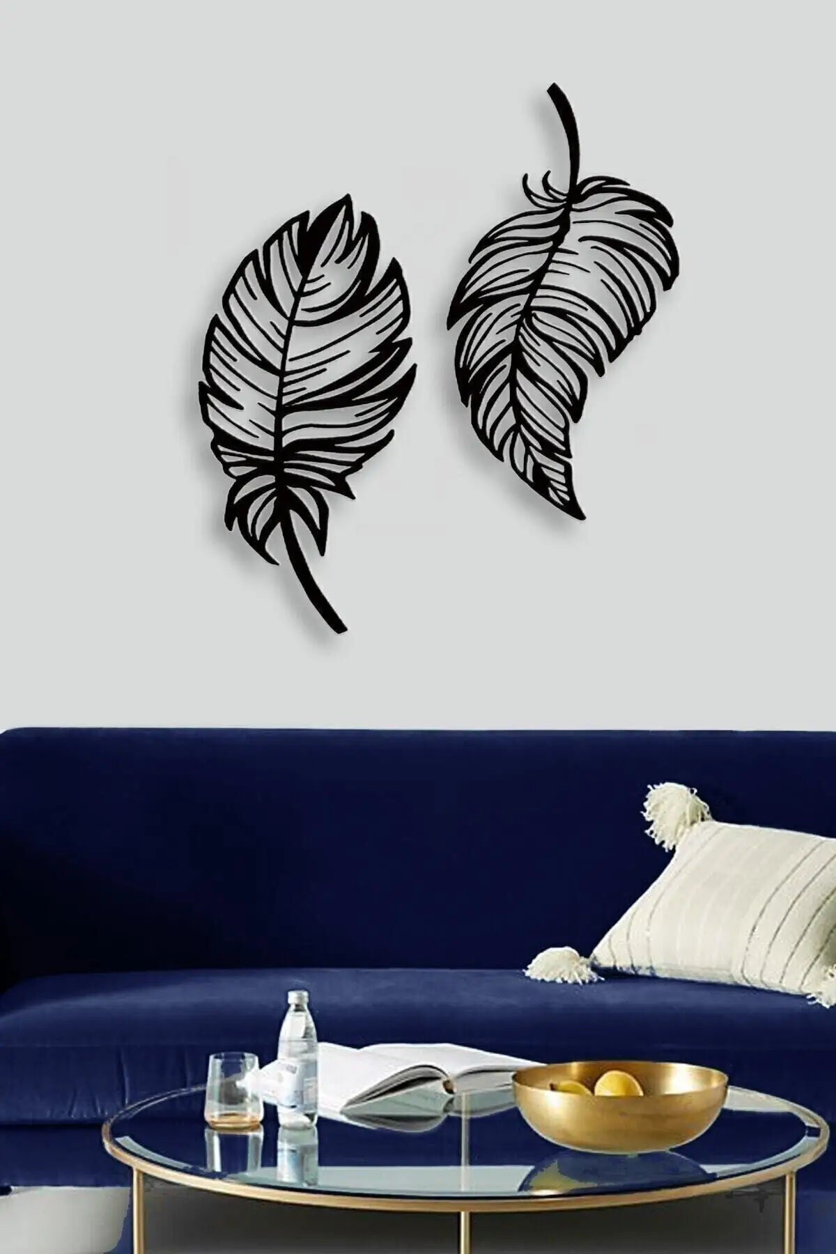 

3D Leaf Patterned Wooden Wall Decor Style Home Office Art Decoration Home Gifts Vintage Autumn 3-Piece Black Leaf Wooden Table