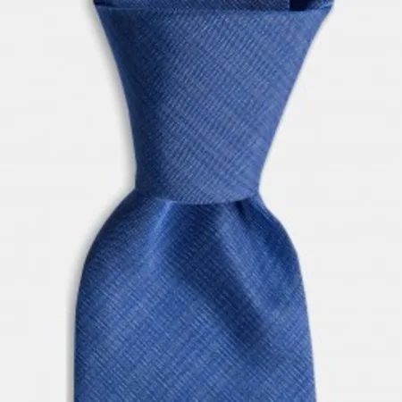 

White thin striped blue silk tie 67825597