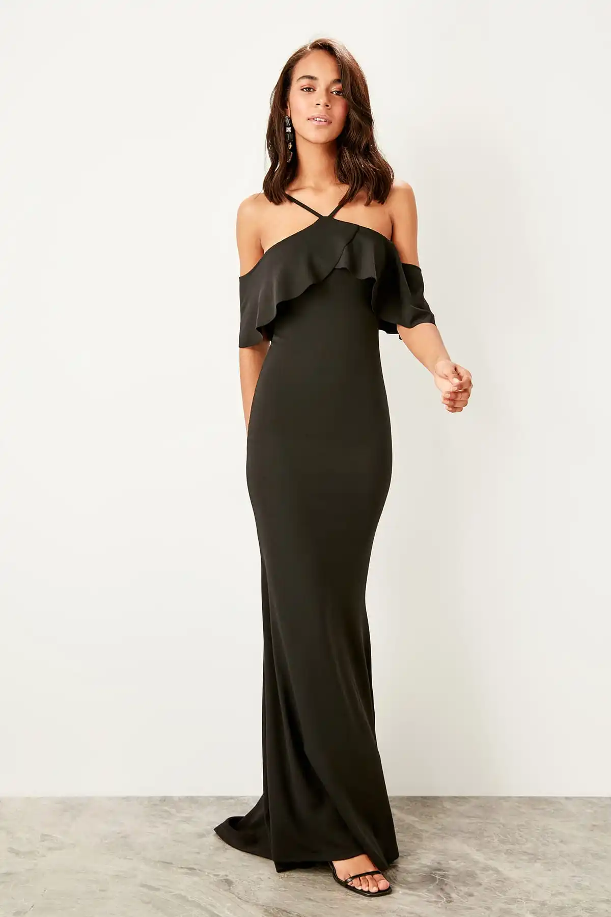 Trendyol Colar Воланы вечернее платье TPRSS19PZ0002 | Свадьбы и торжества